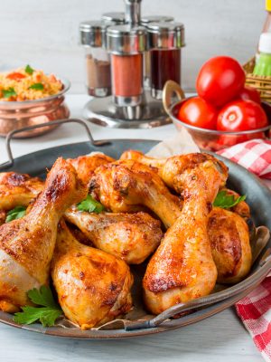 Baked Chicken Drumsticks with Harissa