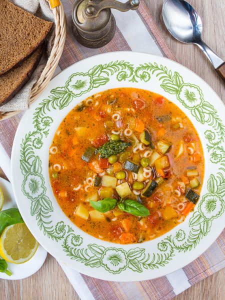 Minestrone Soup with Pesto