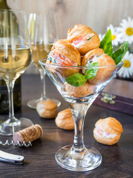 Savoury Choux Buns with Salmon and Cream Cheese