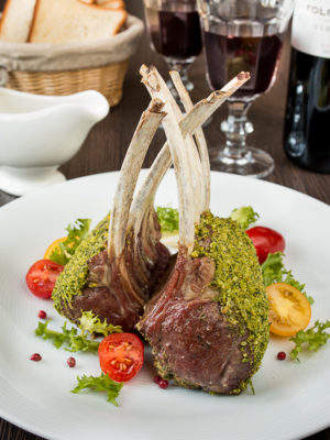 Garlic Herb Crusted Roast Rack Of Lamb