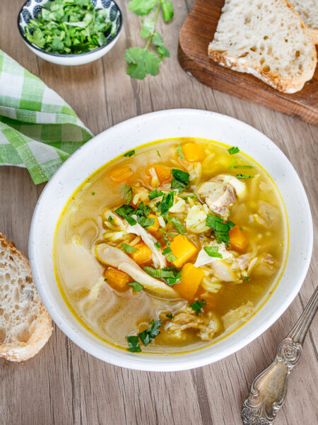 Chicken Soup with Pumpkin and Rice