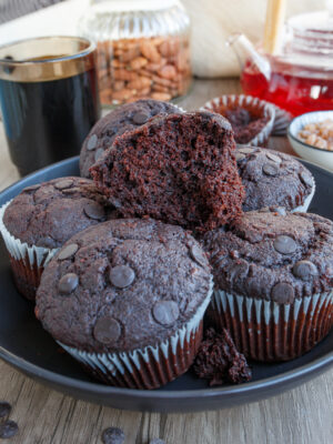 Banana Chocolate Muffins with Chocolate Chips