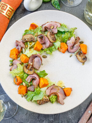 Fall Salad with Squash, Mushrooms and Duck Breast