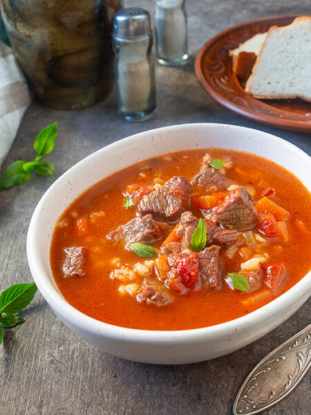 Beef and Barley Tomato Soup