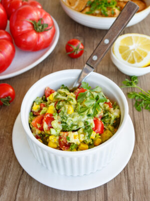 Sweet Corn and Tomato Guacamole