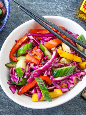 Colorful Vegetable Salad with Sesame Dressing