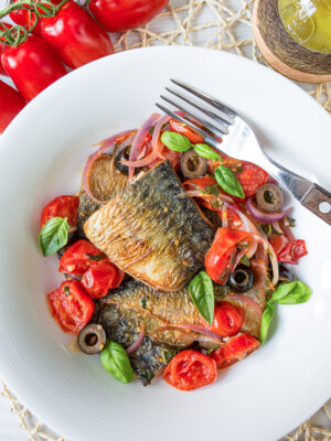 Mediterranean Style Fried Mackerel