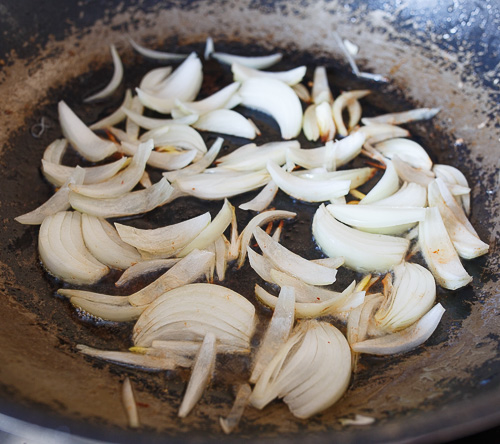 Cook the onion